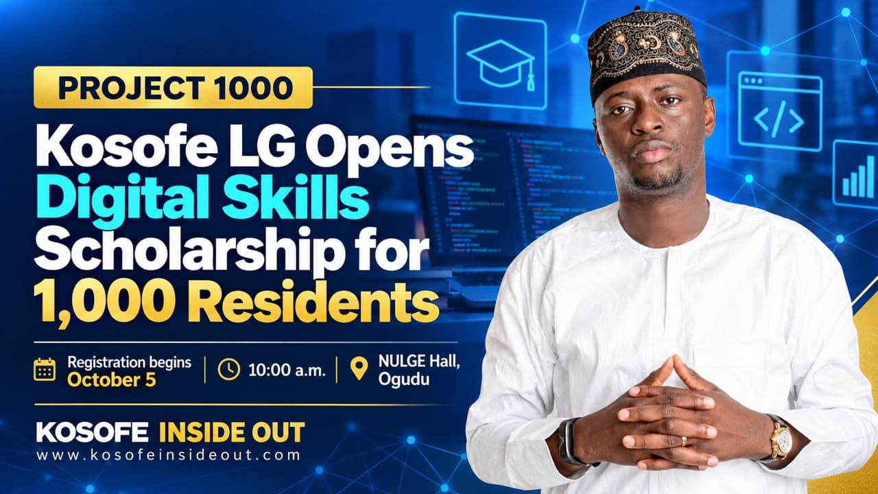 Kosofe LG Opens Digital Skills Scholarship for 1,000 Residents, Registration Begins October 5